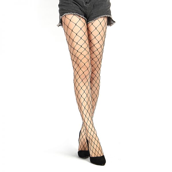 Black Fence Net Thigh Highs Stocking